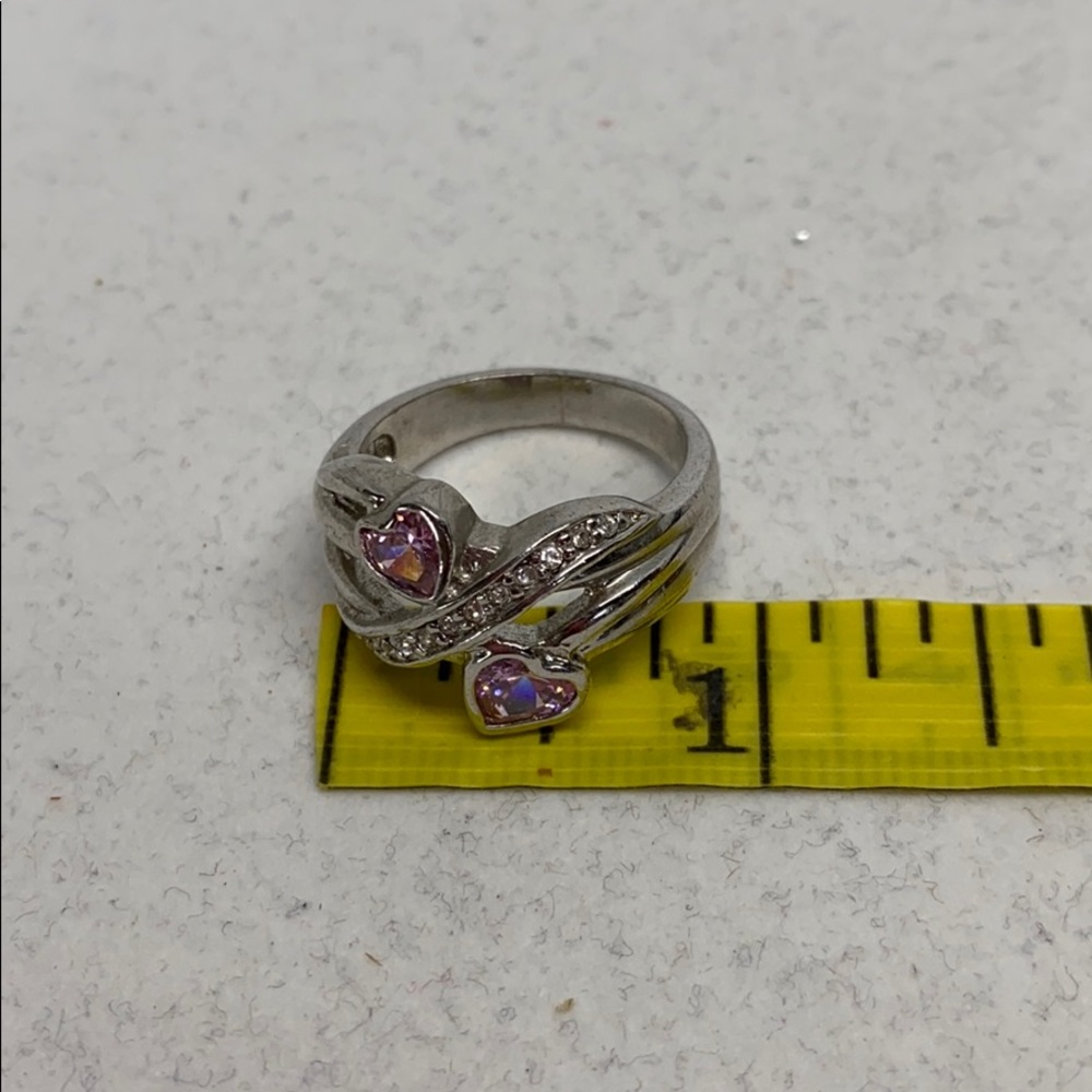 😀 2/$15 -Pretty pink crystal hearts ring - Picture 7 of 7